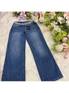 Flamingals wide leg stretchy denim Flap Pocket jeans size 2XL